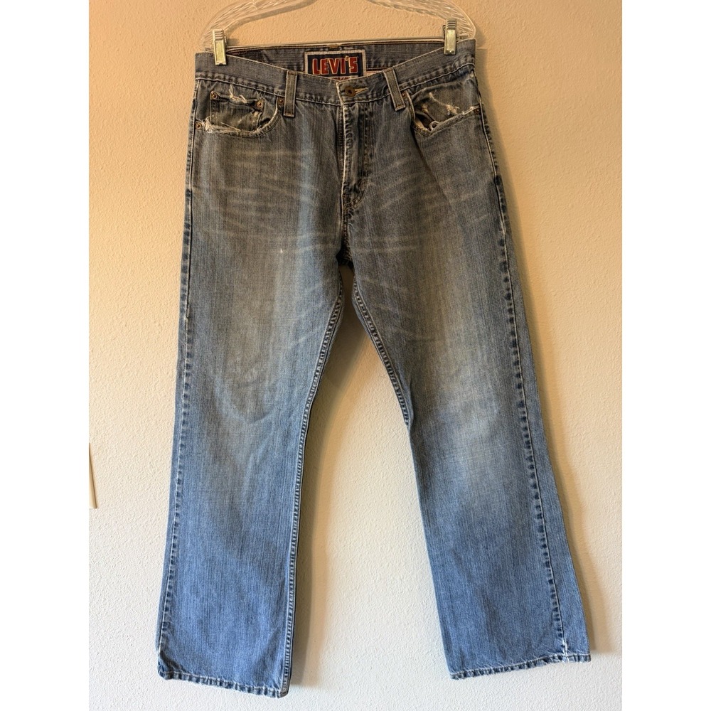 Men's Vintage Levi's Low Boot Cut 527 Blue Jeans Size 34X32 100% Cotton